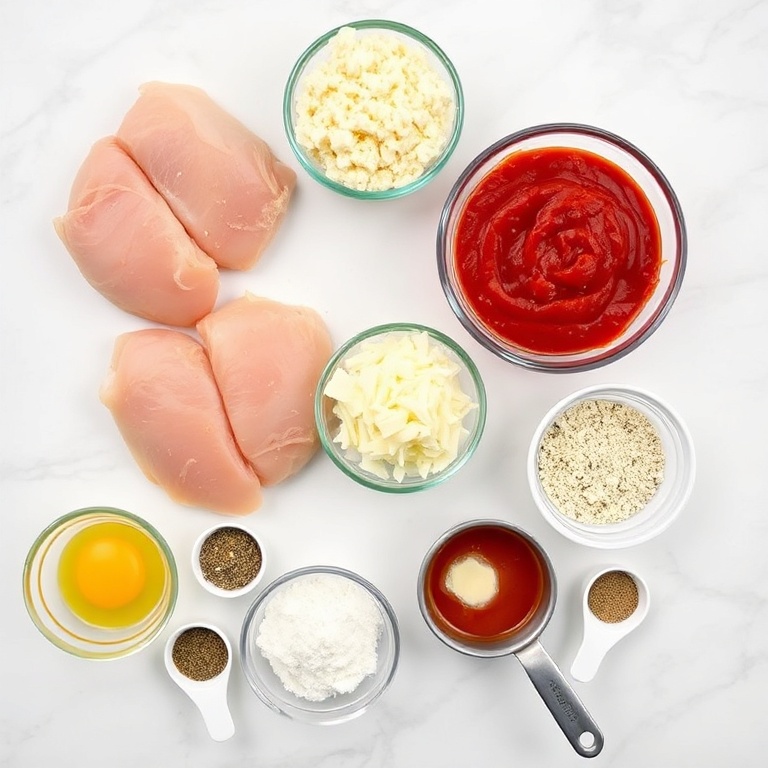Raw Ingredients for Air Fryer Chicken Parmesan Bites