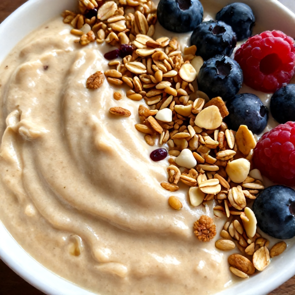 banana peanut butter oat smoothie bowl