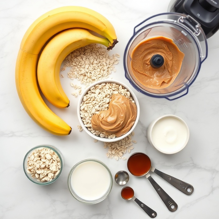 Banana Peanut Butter Oat Smoothie Bowl Ingredients