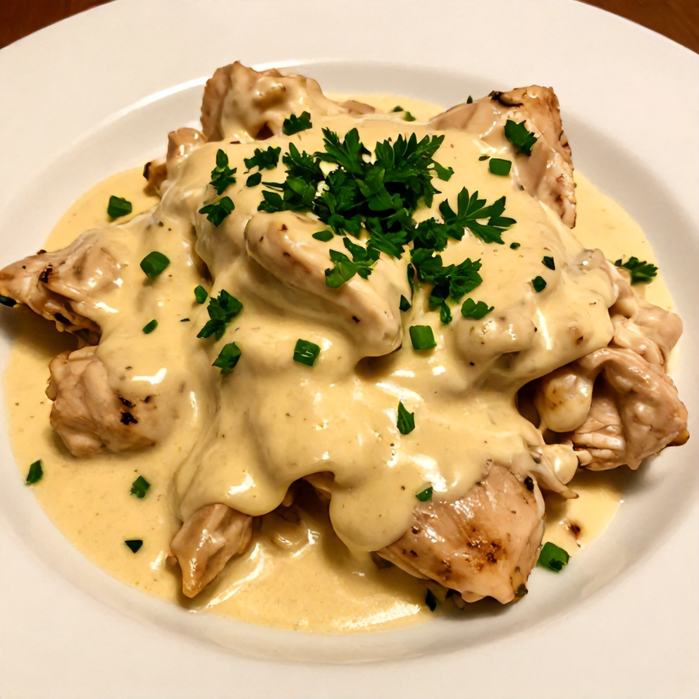 Plated Cajun Butter Chicken with Creamy Sauce