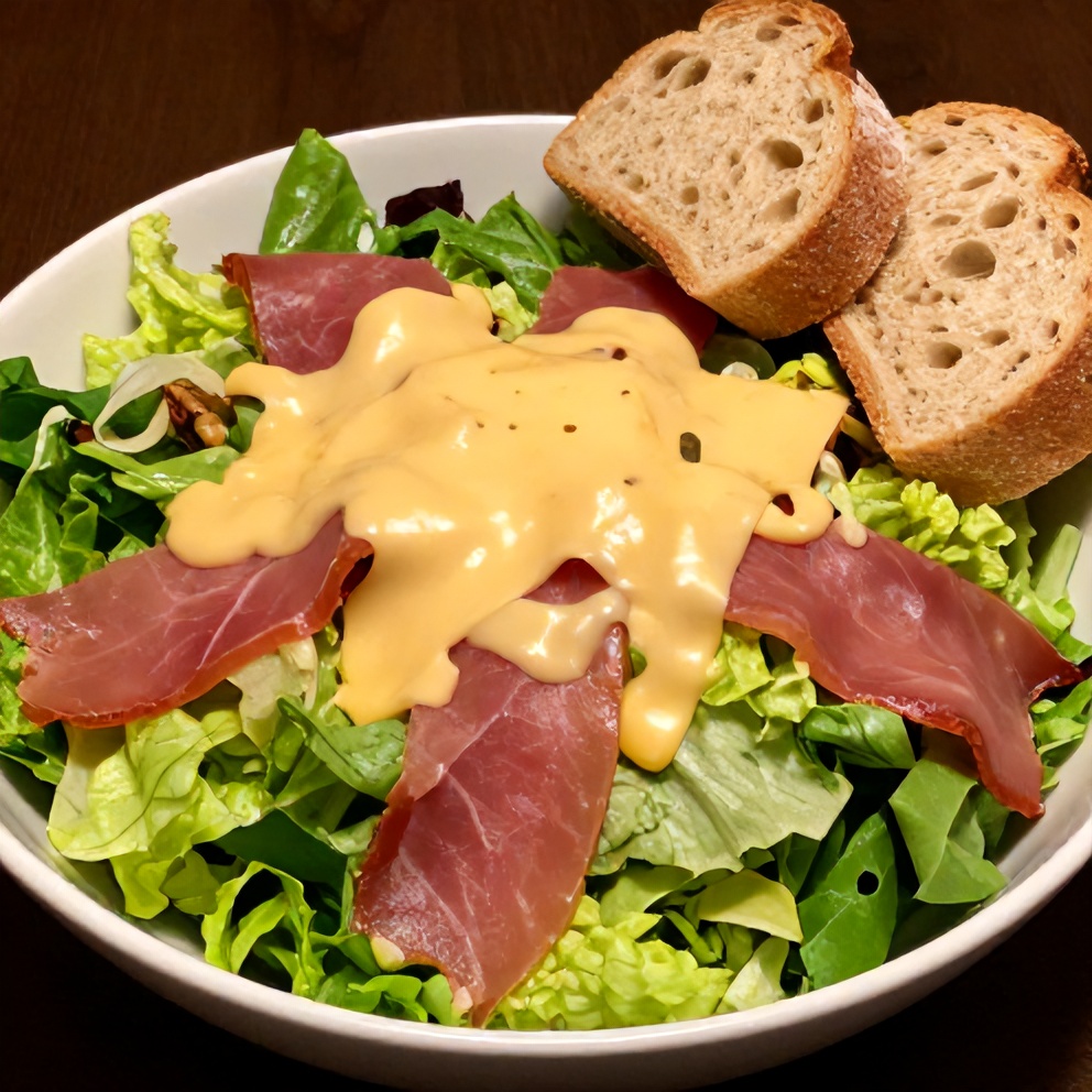 Plated Classic Columbia 1905 Salad with Ham and Swiss Cheese
