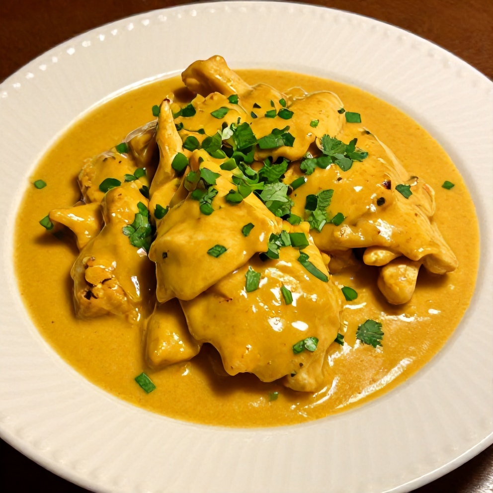 Plated Creamy Ají Amarillo Chicken with Easy Pan Sauce