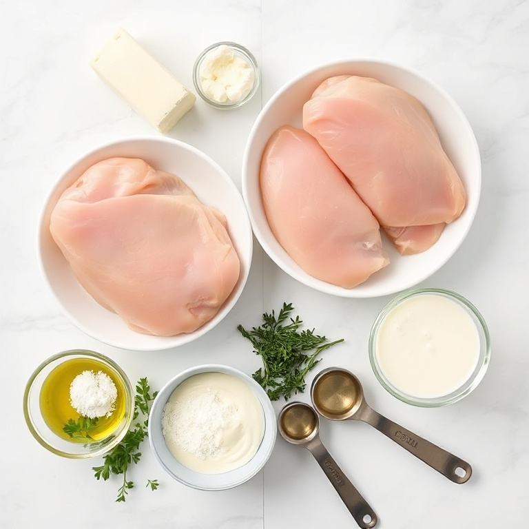 Raw ingredients for Creamy Boursin Chicken