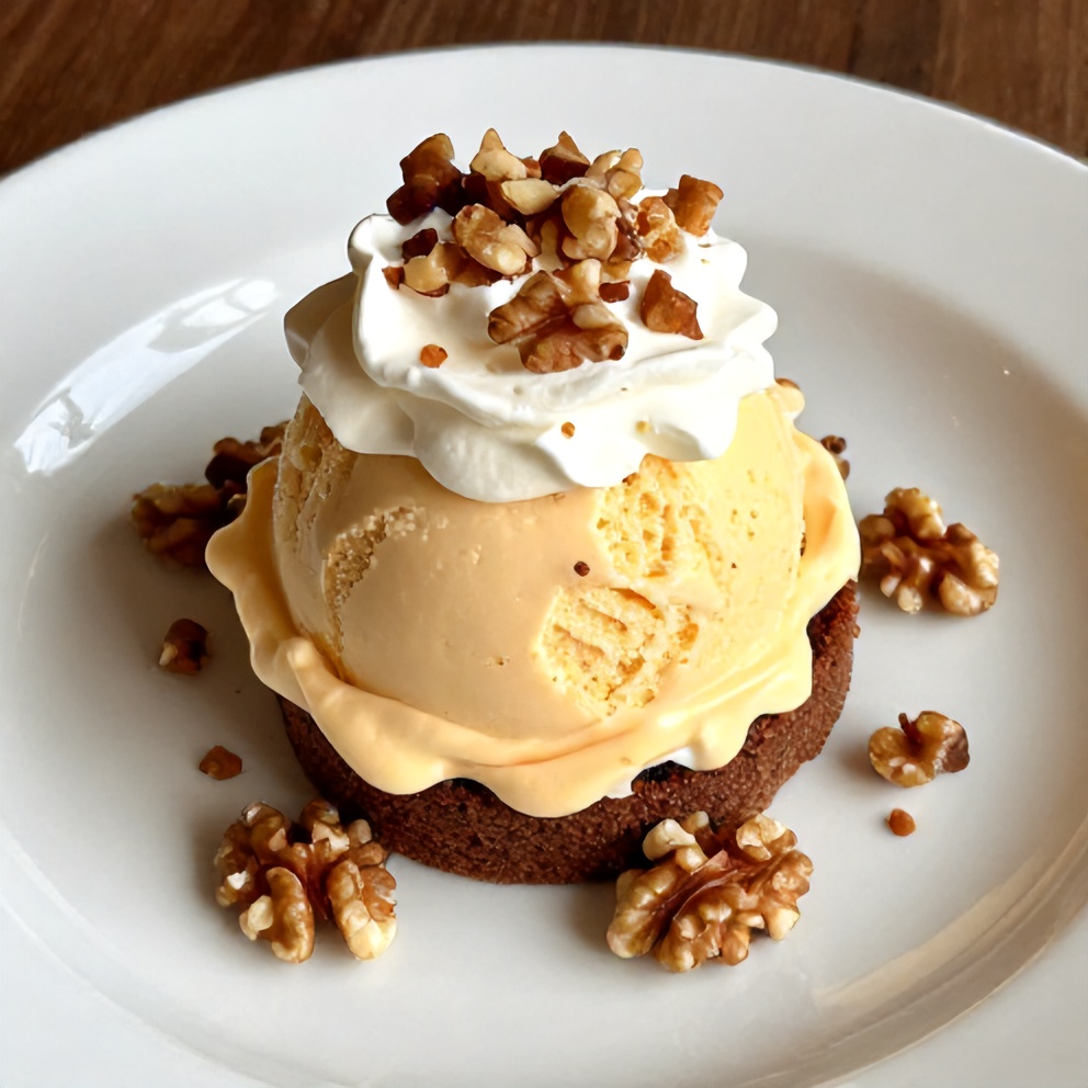 Plated serving of Carrot Cake Ice Cream