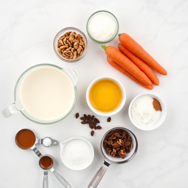 Raw ingredients for Carrot Cake Ice Cream