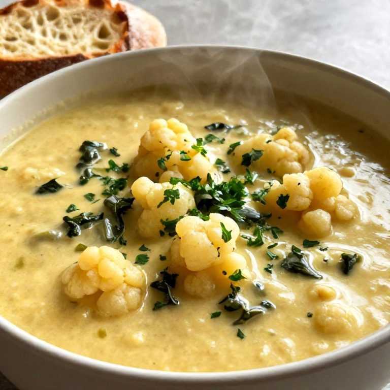 Creamy Cauliflower Sausage Kale Soup