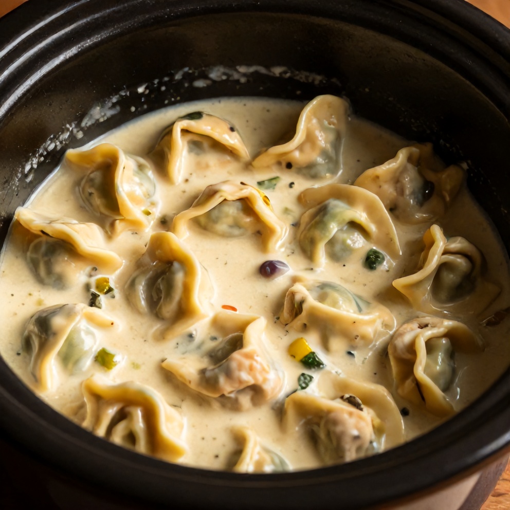 slow cooker creamy chicken tortellini