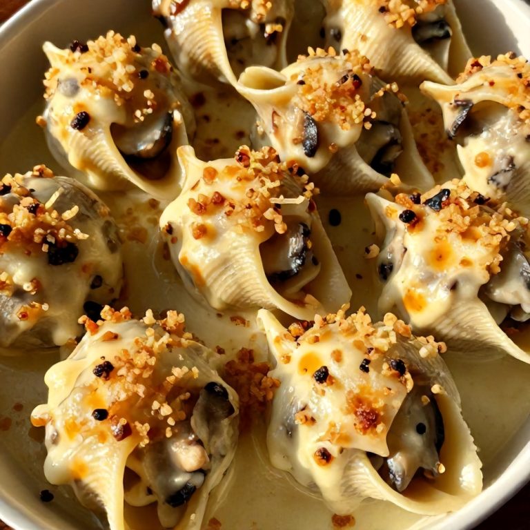 Creamy Garlic Mushroom Stuffed Shells