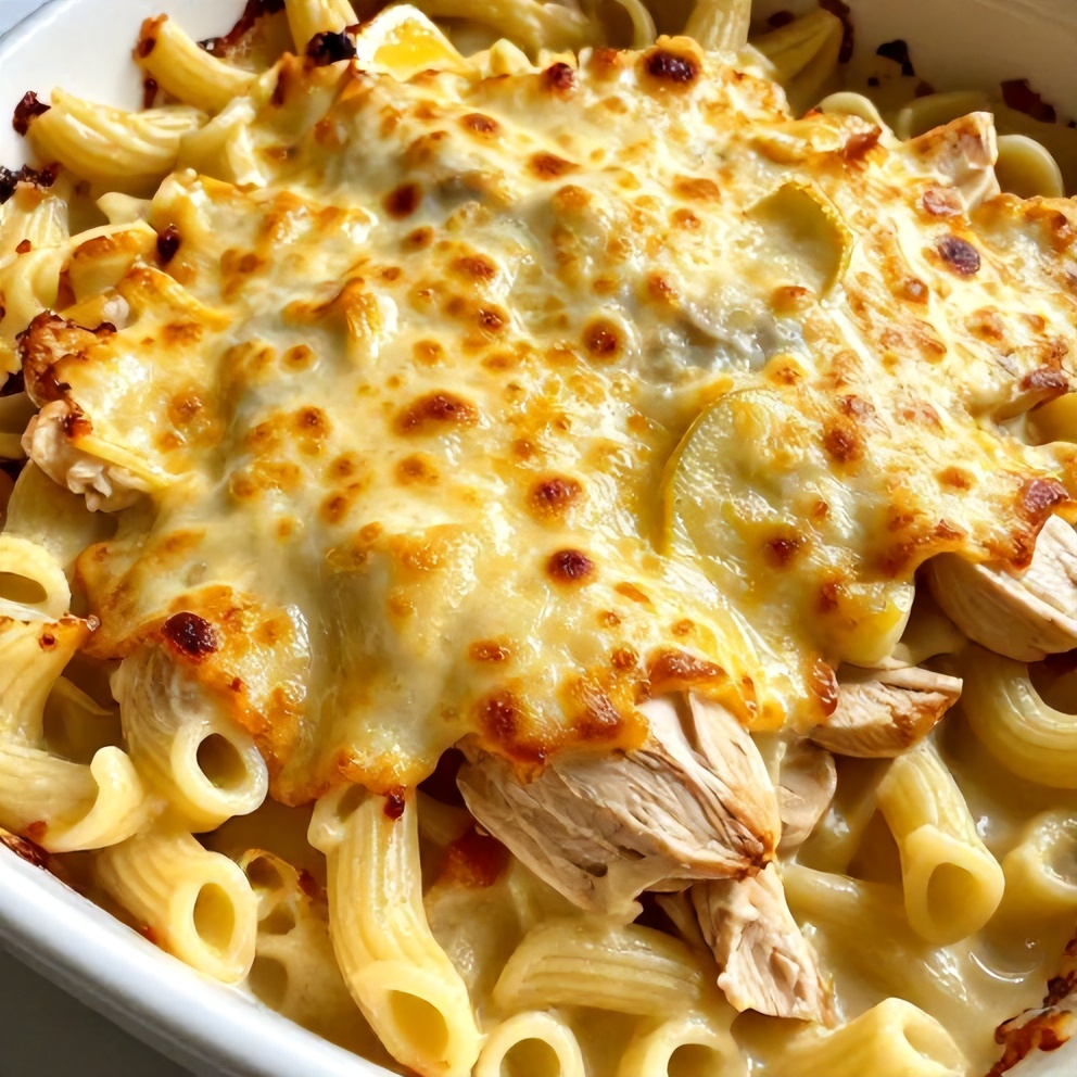 creamy lemon chicken pasta bake