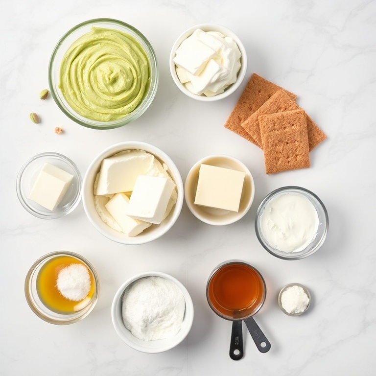 Raw Ingredients for Pistachio Cheesecake