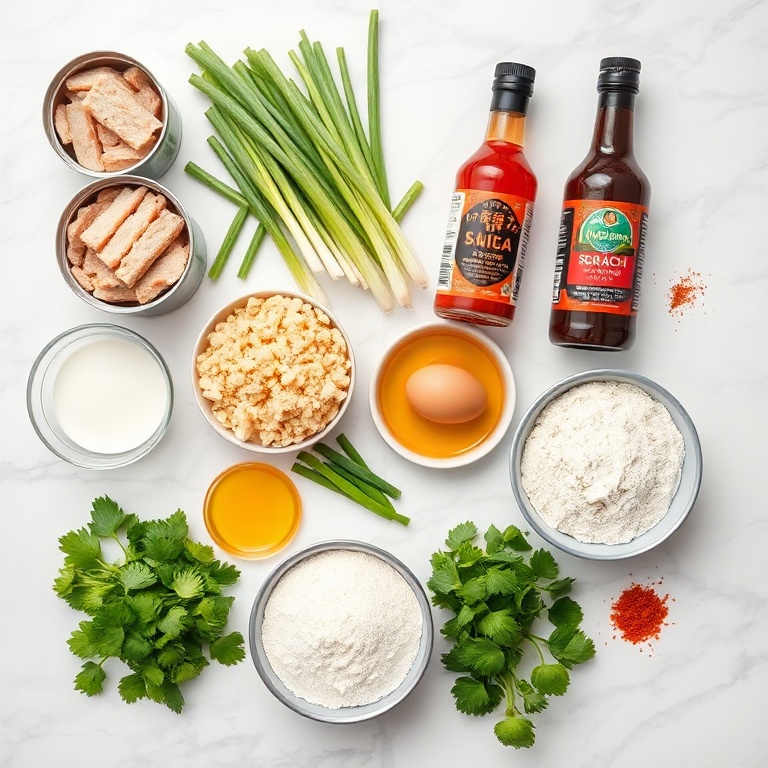 Raw Ingredients for Crispy Asian Tuna Cakes