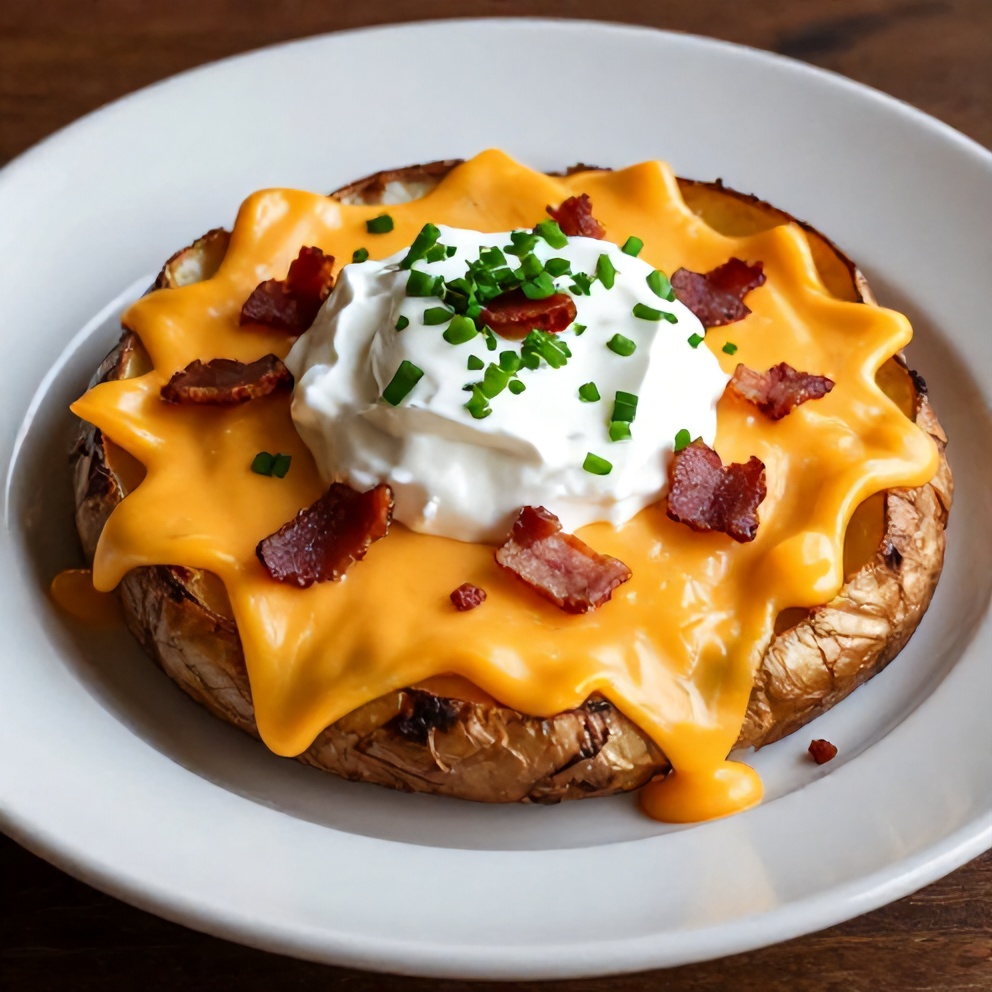 Plated crispy baked potato skins