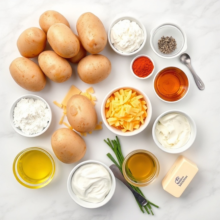 Raw ingredients for crispy baked potato skins