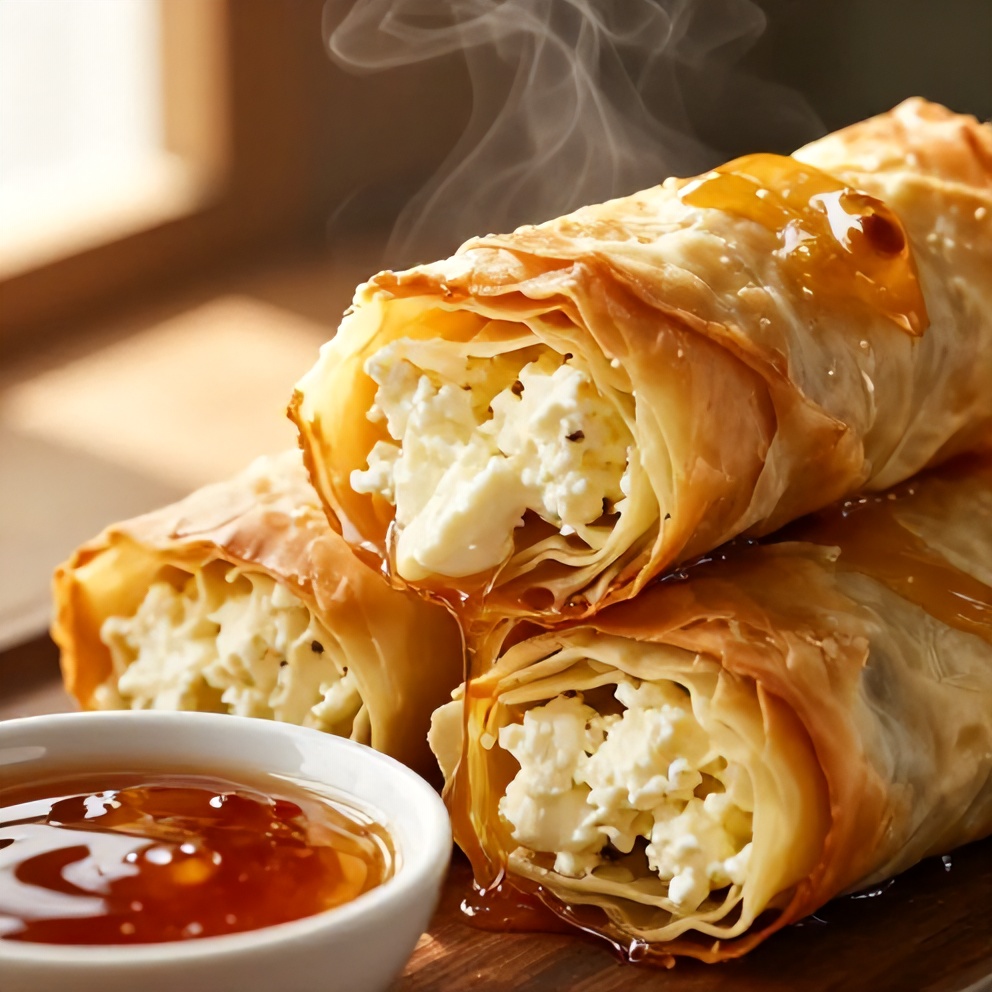 Crispy Feta Phyllo Rolls