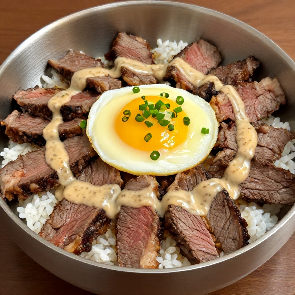 Crispy Korean BBQ Steak Rice Bowl