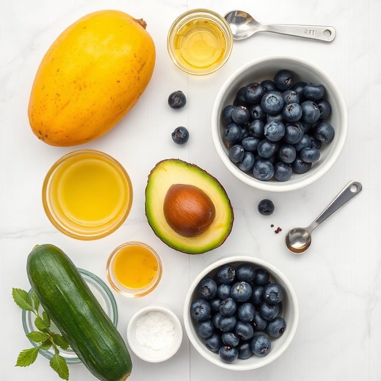 Raw ingredients for Mango Cucumber Salad
