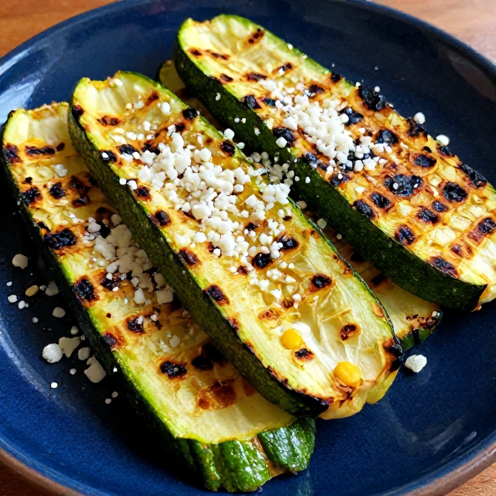 Crispy Mexican Street Corn Style Grilled Zucchini