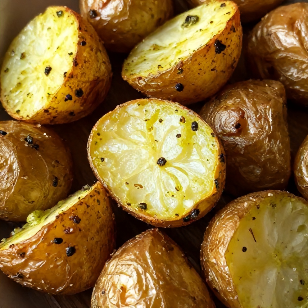 crispy parmesan pesto roasted potatoes