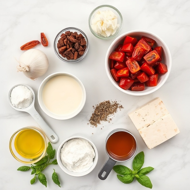 Crispy Tofu in Creamy Sun-Dried Tomato Sauce Ingredients
