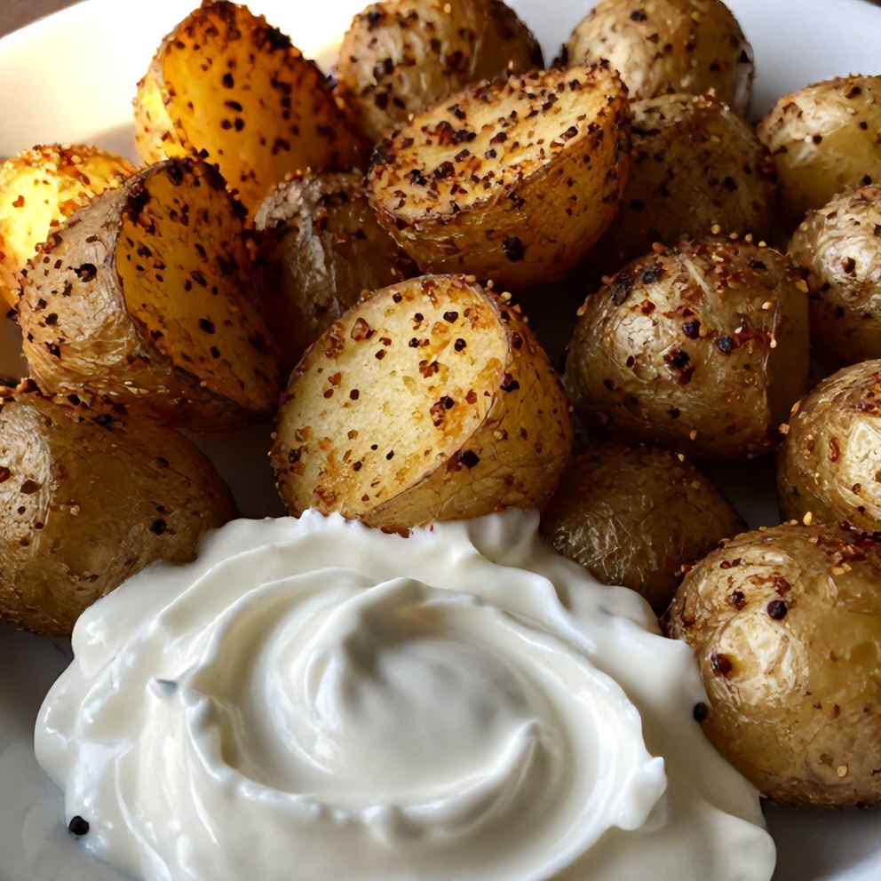 crispy zaatar smashed potatoes