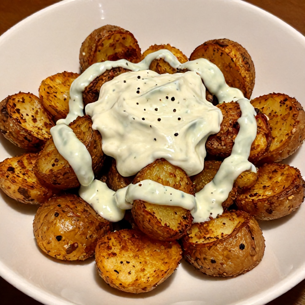 Crispy Za’atar Smashed Potatoes with Creamy Tahini Yogurt