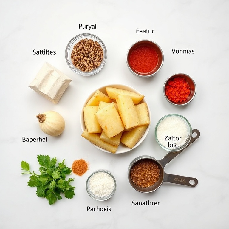 Ingredients for Crispy Za’atar Smashed Potatoes with Creamy Tahini Yogurt