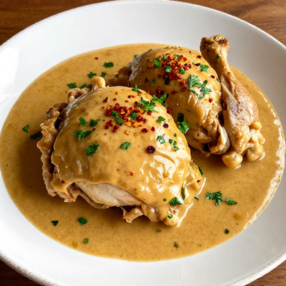 Plated Serving of Crockpot Marry Me Chicken