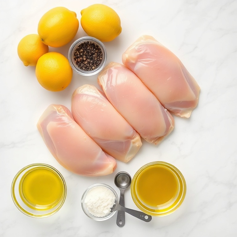Raw ingredients for lemon pepper chicken