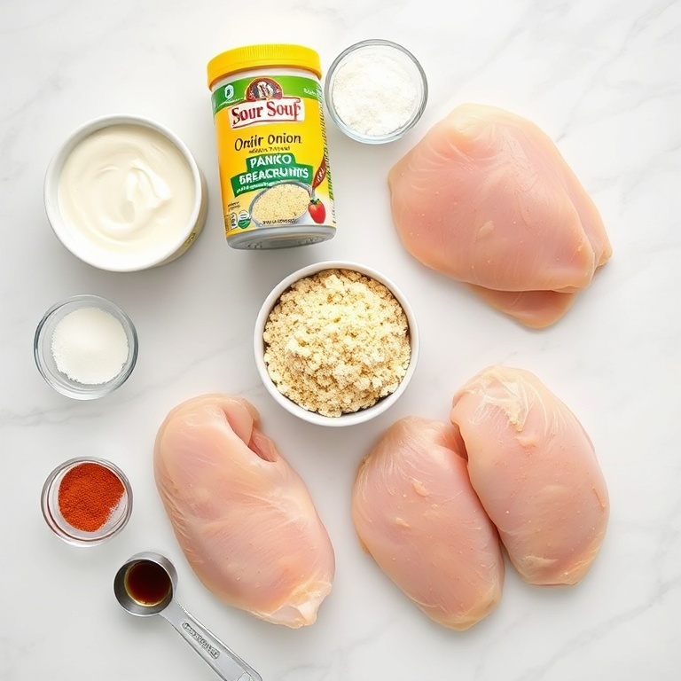 Raw ingredients for Sour Cream Chicken