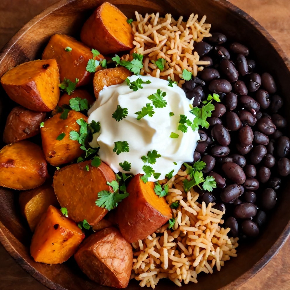 Cajun Sweet Potato Rice Bowl with Black Beans