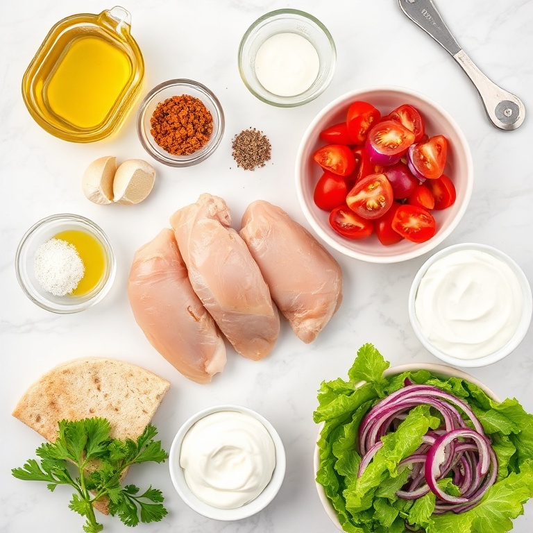 Raw Ingredients for Chicken Shawarma