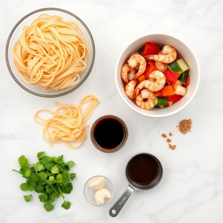 Raw ingredients for Easy Chinese Chow Mein
