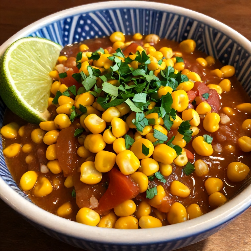 Easy Chipotle Corn Salsa served in a bowl with tortilla chips