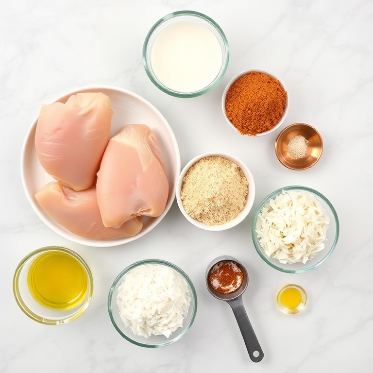 Raw Ingredients for Easy Coconut Chicken