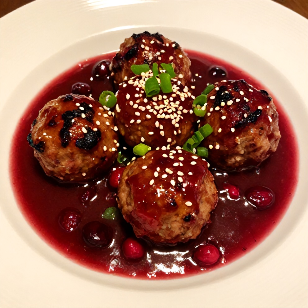 Plated Cranberry Meatballs