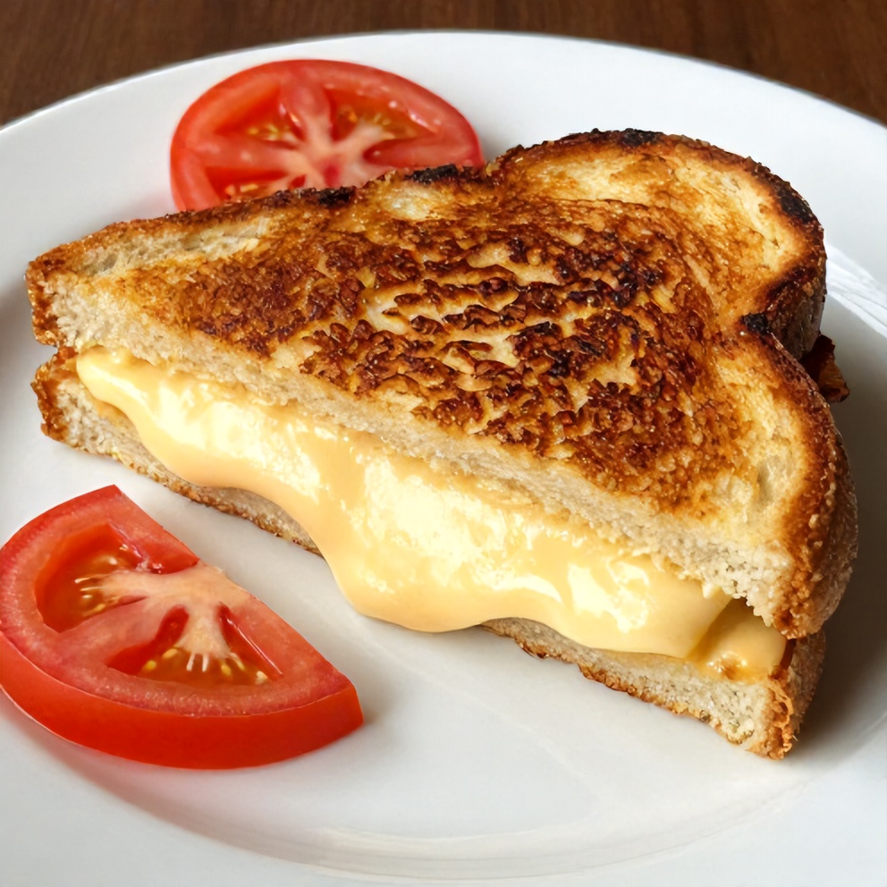Close-up of a perfectly grilled cheese sandwich