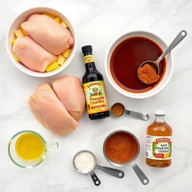 Raw Ingredients for Crockpot Hawaiian Chicken