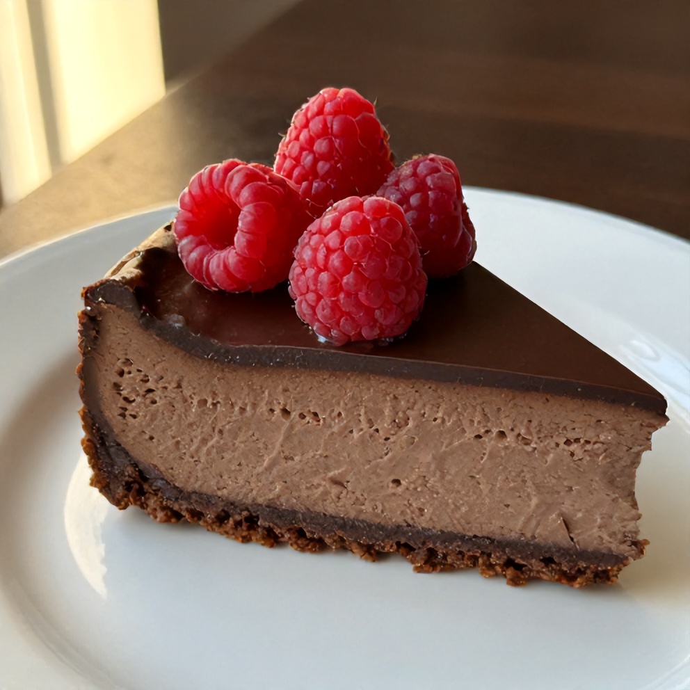 Easy Dark Chocolate Raspberry Cheesecake