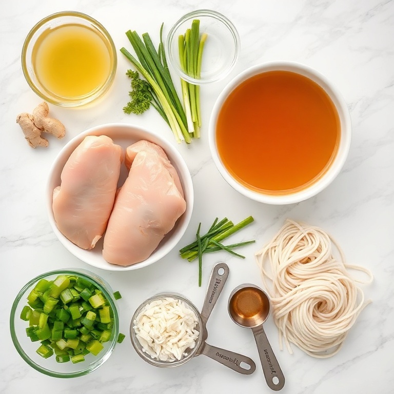 Ginger Scallion Chicken Noodle Soup Ingredients
