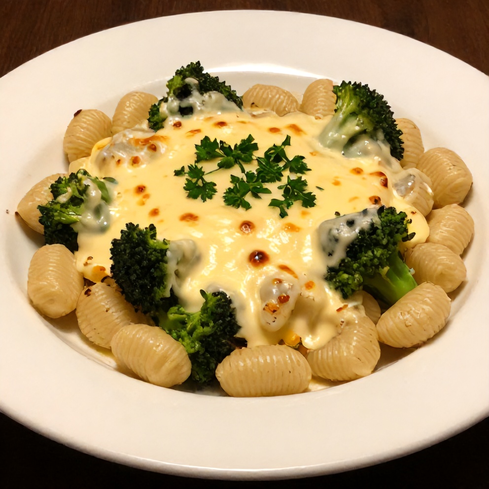 Gnocchi and Broccoli Bake with creamy cheese sauce