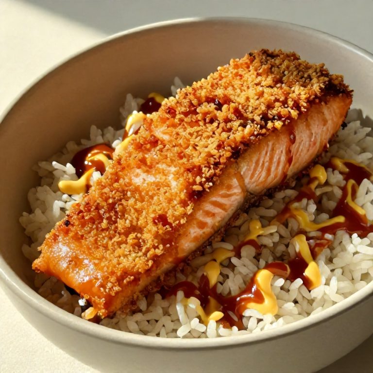 easy gochujang butter salmon rice bowl