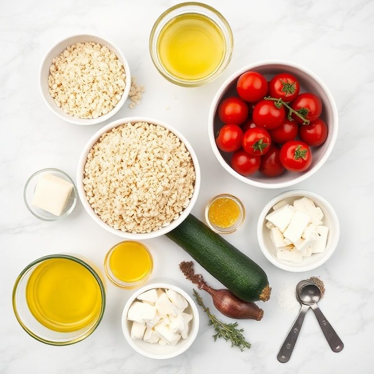Ingredients for Greek grain bowl