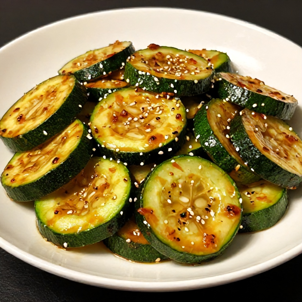 Plated Easy Hibachi Zucchini Stir Fry
