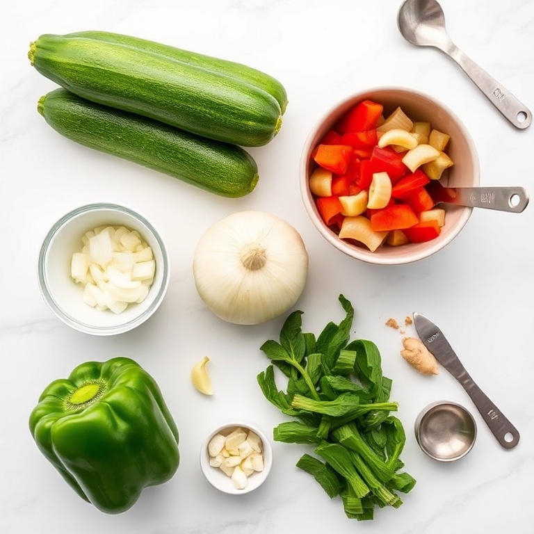 Raw ingredients for Easy Hibachi Zucchini Stir Fry