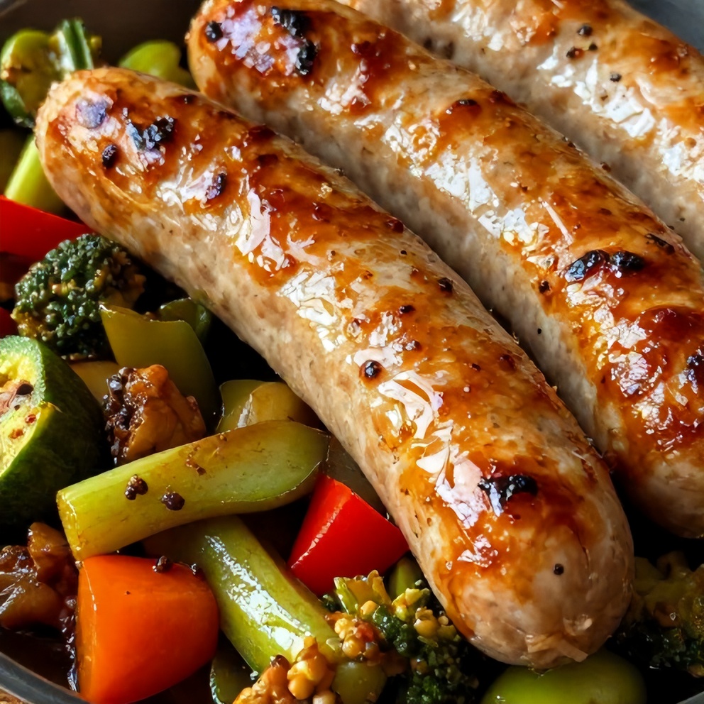 honey garlic kielbasa and veggies