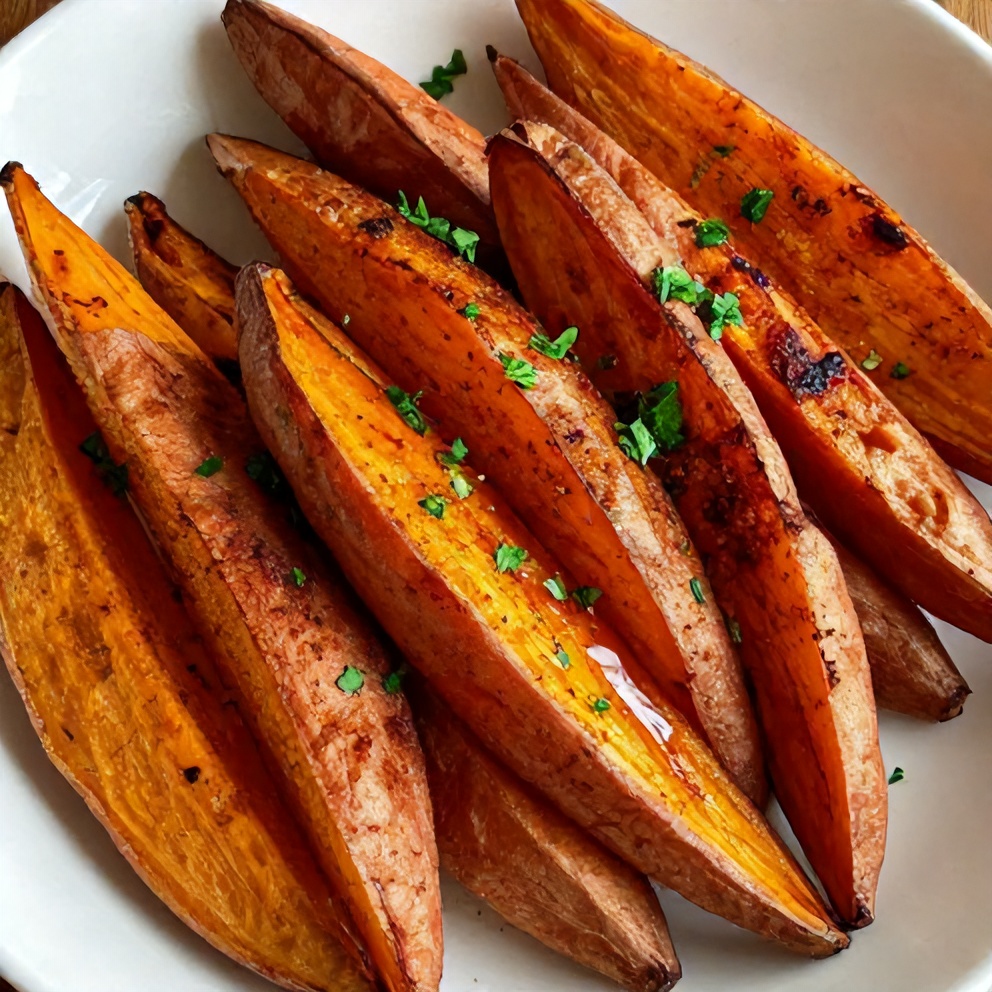 Honey roasted sweet potatoes with cinnamon and paprika