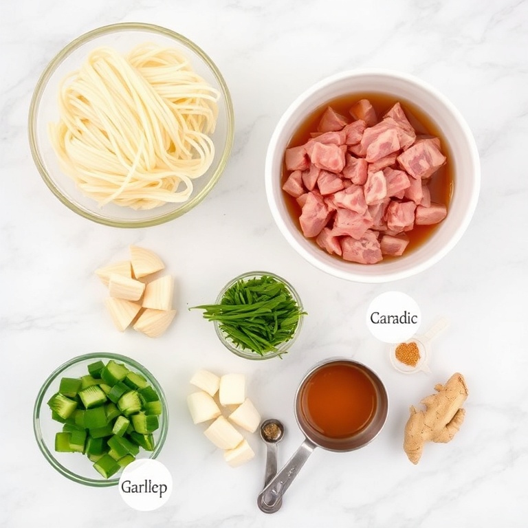 Ingredients for Hot and Sour Noodle Soup