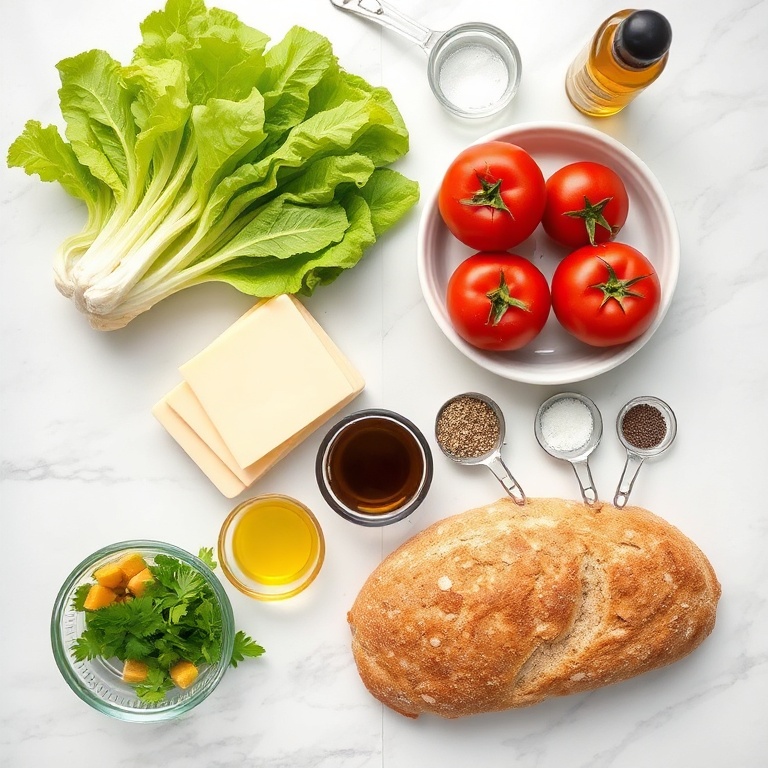 Ingredients for Italian Grinder Salad Sandwich laid out
