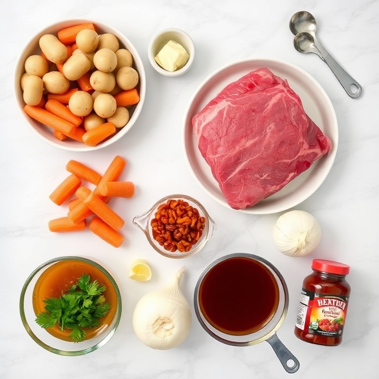Raw ingredients for Italian Pot Roast