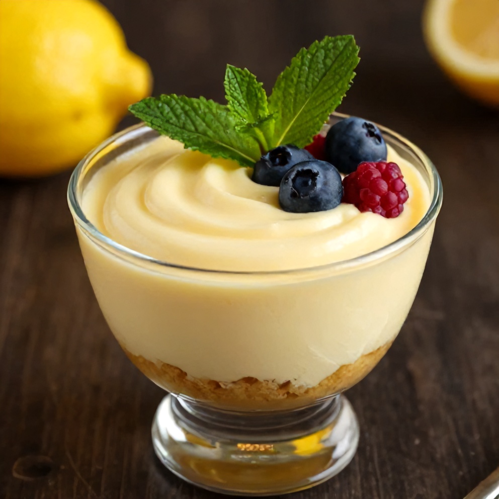 Plated Keto No Bake Lemon Cheesecake Cup